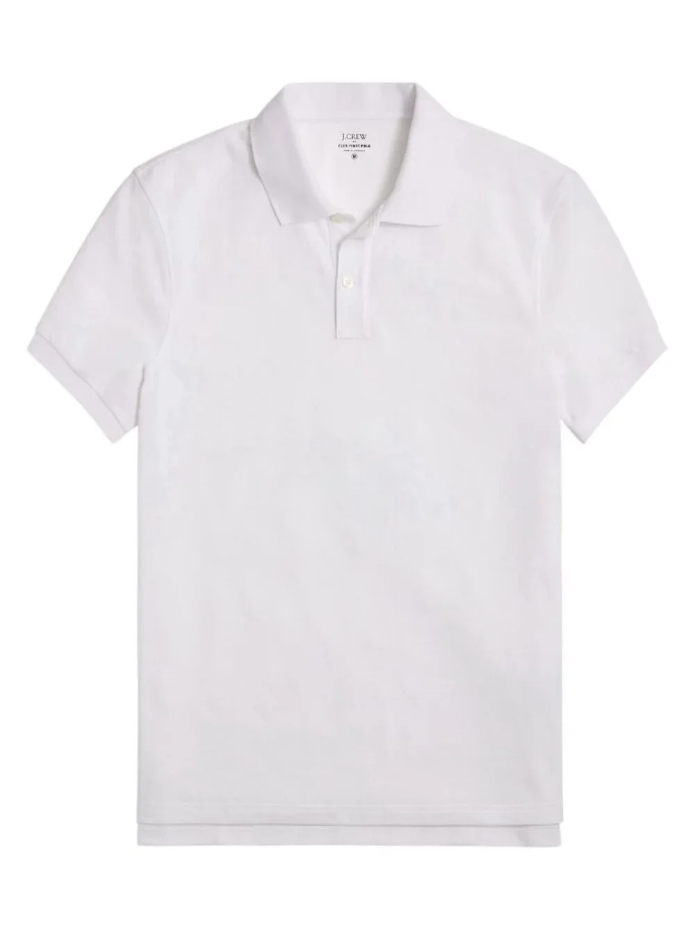 J Crew Mens Flex Pique Polo Shirt~Size Medium~White Classic Fit NWD L10 12